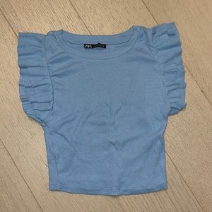Zara Ruffled Top - Blue